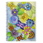 Flowers And Butterflies Notebook at Zazzle