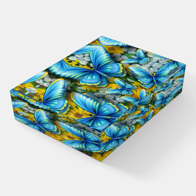 Flowers and Butterflies Paperweight (Angled)
