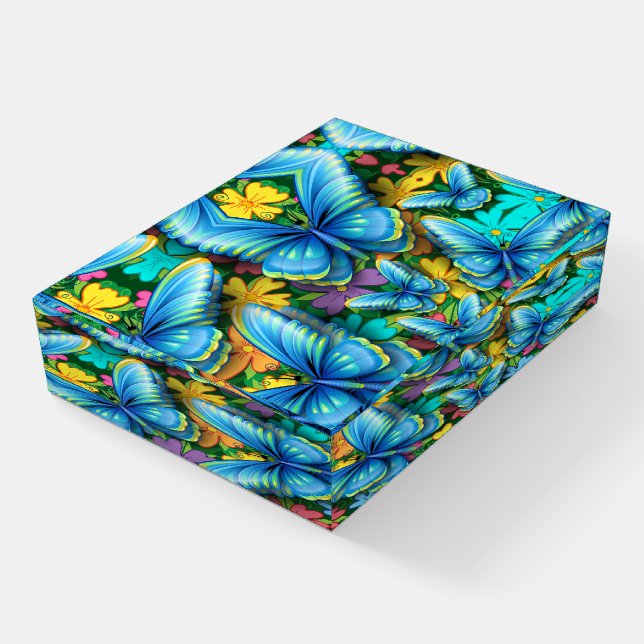 Flowers and Butterflies Paperweight (Angled)
