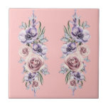 Flowers and Butterflies Pink Ceramic Tile Vintage<br><div class="desc">Flowers and Butterflies Vintage Design Pink Ceramic Tiles - MIGNED Painting</div>
