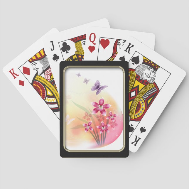 Flowers and Butterflies Playing Cards (Back)