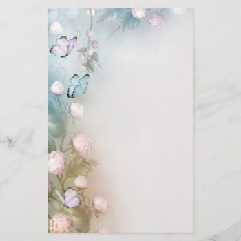 Flowers And Butterflies Stationery by deemac1 at Zazzle