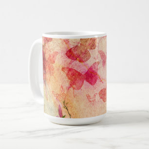 Flowers And Butterflies Watercolour, Coffee Mug
