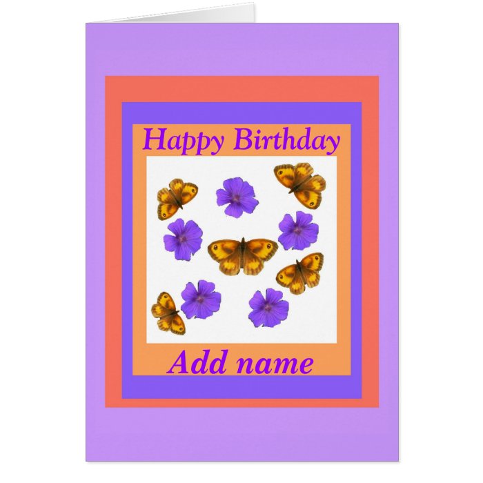 Flowers and Butterfly Birthday Cards