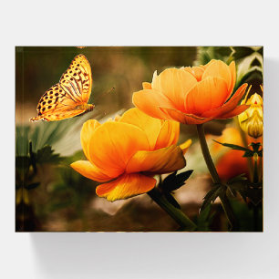 Flowers and Butterfly Paperweight