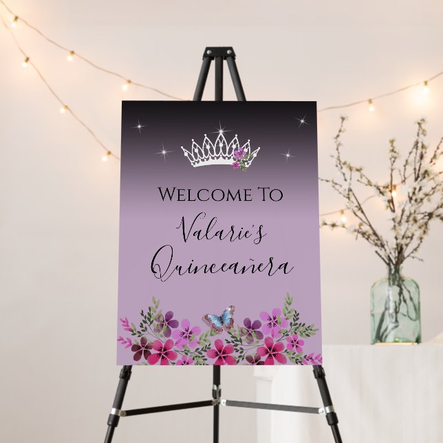 Flowers and Butterfly Princess Quinceanera Foam Bo Foam Board (In Situ (Stand))