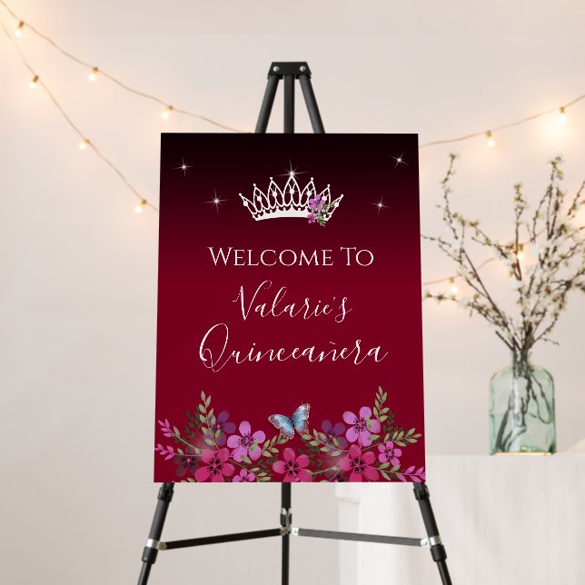 Flowers and Butterfly Princess Quinceanera Foam Bo Foam Board (In Situ (Stand))