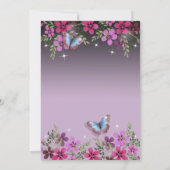 Flowers and Butterfly Quinceanera Invitation (Back)