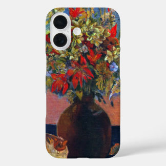 Flowers and Cats by Paul Gauguin, Vintage Fine Art iPhone 16 Case