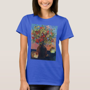 Flowers and Cats by Paul Gauguin, Vintage Fine Art T-Shirt