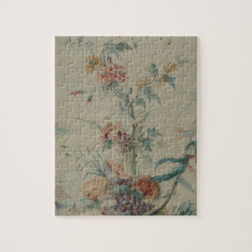 Flowers and Chinoiserie Jigsaw Puzzle