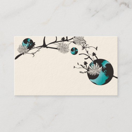 Customizable Flowers and circles Business Card