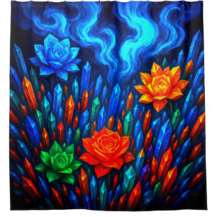 Flowers and Crystals Shower Curtain
