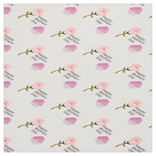 Flowers and cupcakes mother's day fabric