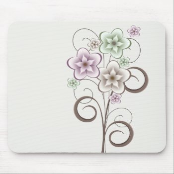 Flowers And Curls Mousepad by EmptyCanvas at Zazzle