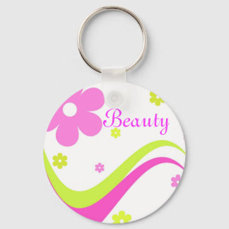 Flowers and curves - Keychain