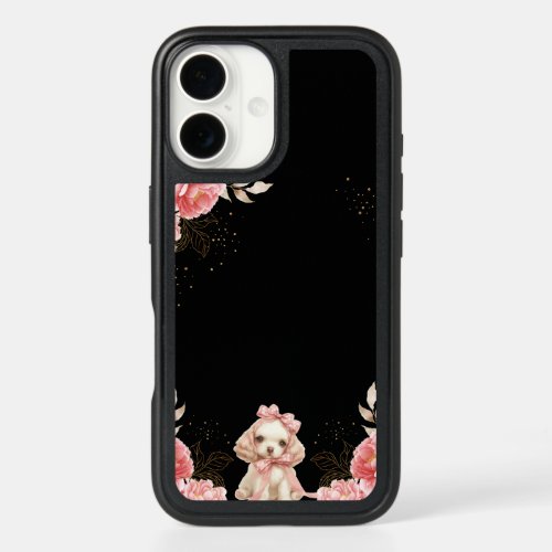 Flowers and Cute Dog  Design  Otterbox iPhone 16 Case