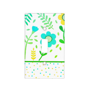 Flowers and Dots Light Switch Cover