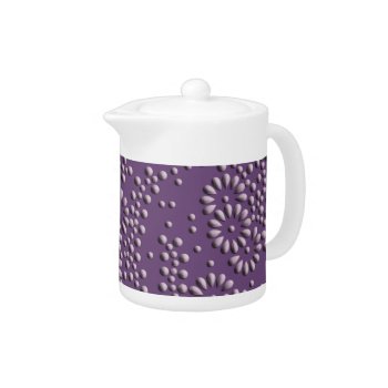 Flowers And Dots Purple Japanese Pattern Teapot by YANKAdesigns at Zazzle