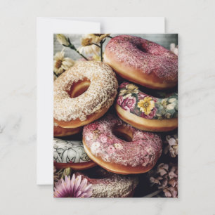 Flowers and Doughnuts Postcard
