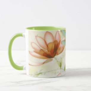 Flowers and dragonfly mug