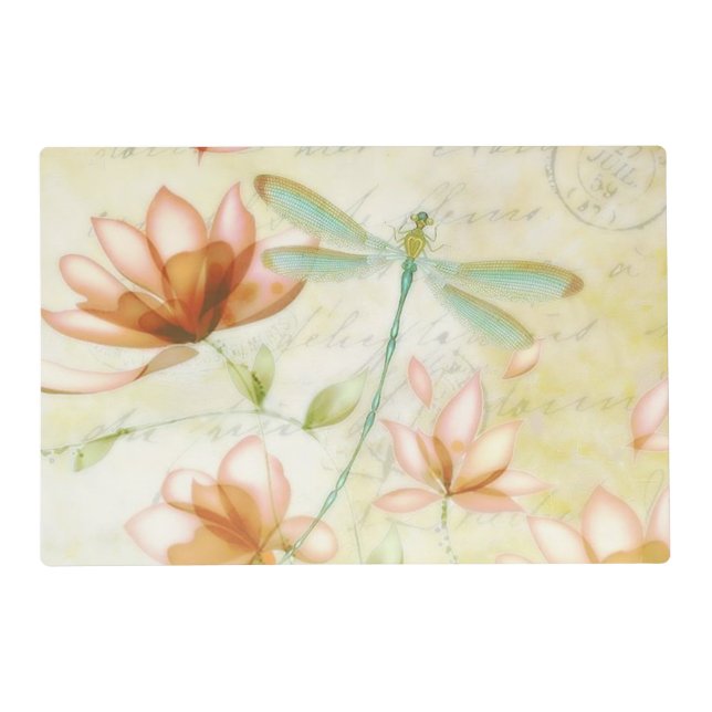 Flowers and dragonfly placemat (Front)