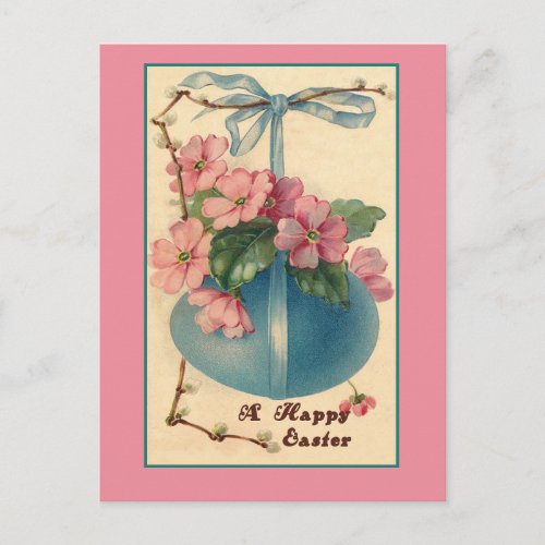 Flowers and Easter Egg Vintage Easter Cards