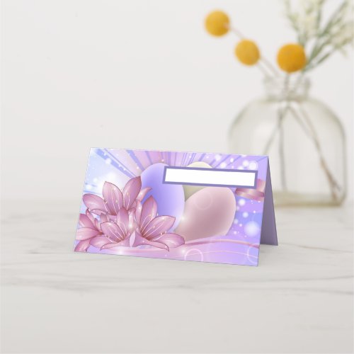 Flowers and Easter eggs     Place Card