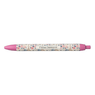 Flowers and Eiffel Tower Paris Travel Pattern Pen