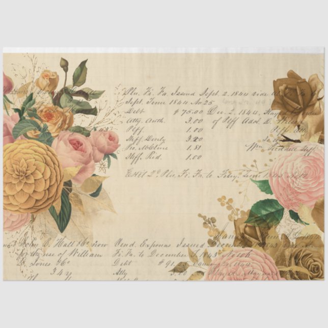 Flowers and Ephemera Design Series #11 Tissue Paper (Front)