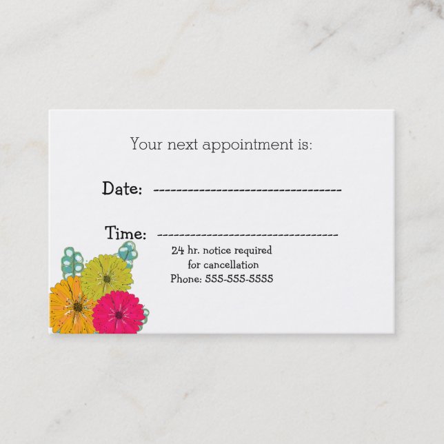 Flowers and Eucalyptus Medical Appointment Card (Front)