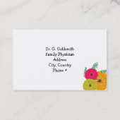 Flowers and Eucalyptus Medical Appointment Card (Back)