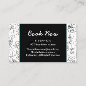 Flowers and Faces Hair Stylist Makeup Business Card (Back)