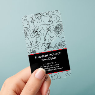 Flowers and Faces Hair Stylist Makeup Clear Business Cards