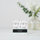 Flowers and Faces Hair Stylist Makeup Square Business Card (Standing Front)