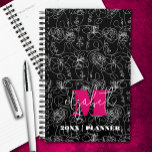 Flowers and Faces Monogrammed Planner<br><div class="desc">This personalized planner features your monogram and first name in chic lettering on a background of a sketch of flowers and faces on black,  or any color you choose using our edit tools. Ideal for yourself or a great gift for any occasion.</div>