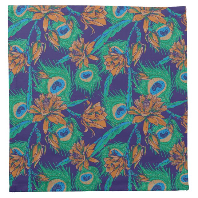 Flowers And Feathers Cloth Napkin (Front)
