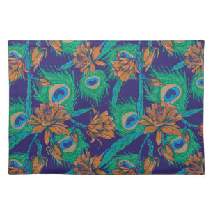 Flowers And Feathers Cloth Placemat