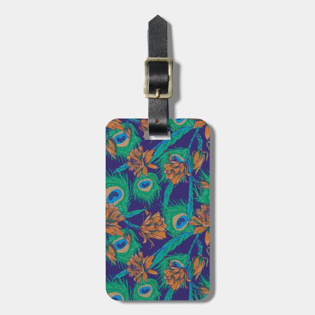 Flowers And Feathers Luggage Tag (Front Vertical)