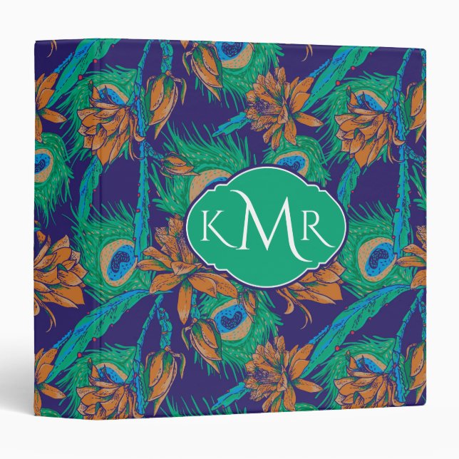 Flowers And Feathers | Monogram Binder (Front/Spine)