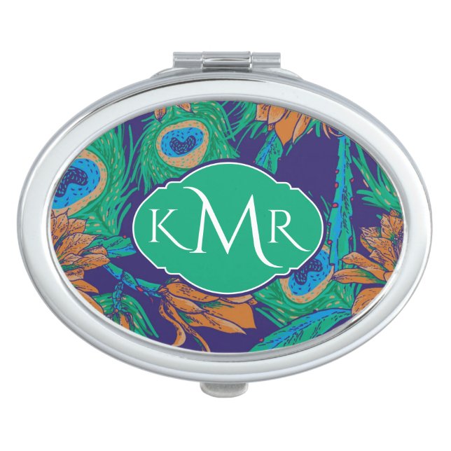 Flowers And Feathers | Monogram Vanity Mirror (Front)