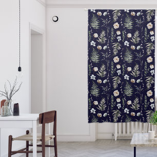 Flowers and Fern Leaves Forest Floral Botanical Blackout Curtains