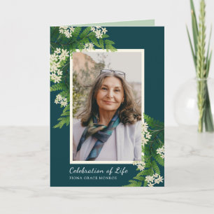 Flowers and Ferns Photo Memorial Folded Program