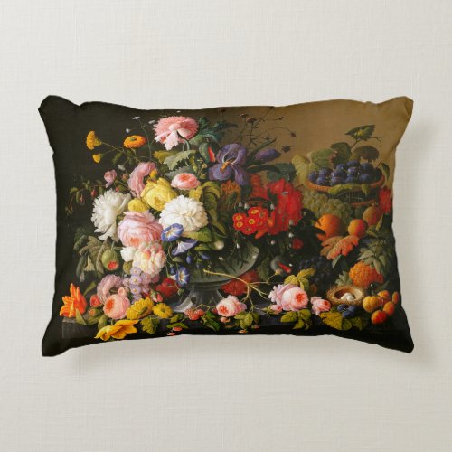 Flowers and Fruit Accent Pillow