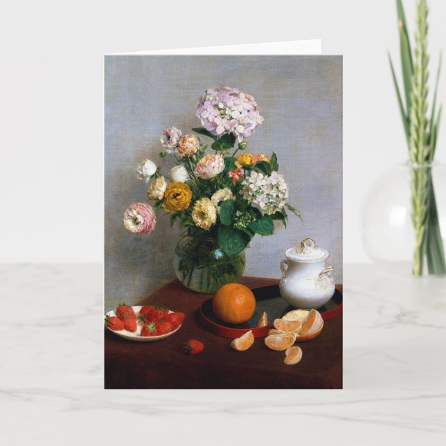 Flowers and Fruit, Henri Fantin-Latour Card (Front)