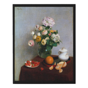 Flowers and Fruit, Henri Fantin-Latour Faux Canvas Print