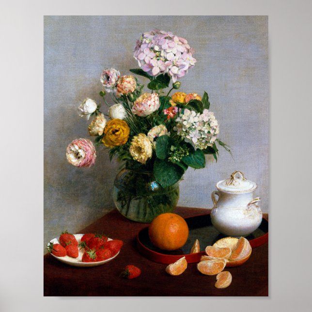 Flowers and Fruit, Henri Fantin-Latour Poster (Front)