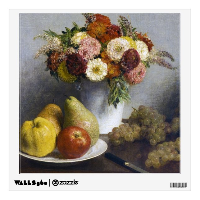 Flowers and Fruit, Henri Fantin-Latour Wall Decal (Front)