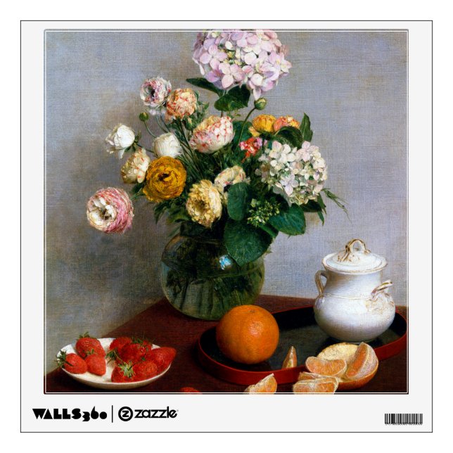 Flowers and Fruit, Henri Fantin-Latour Wall Decal (Front)