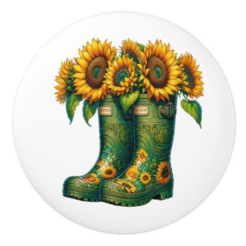 Flowers And Garden Boots Ceramic Knob by sharonrhea at Zazzle